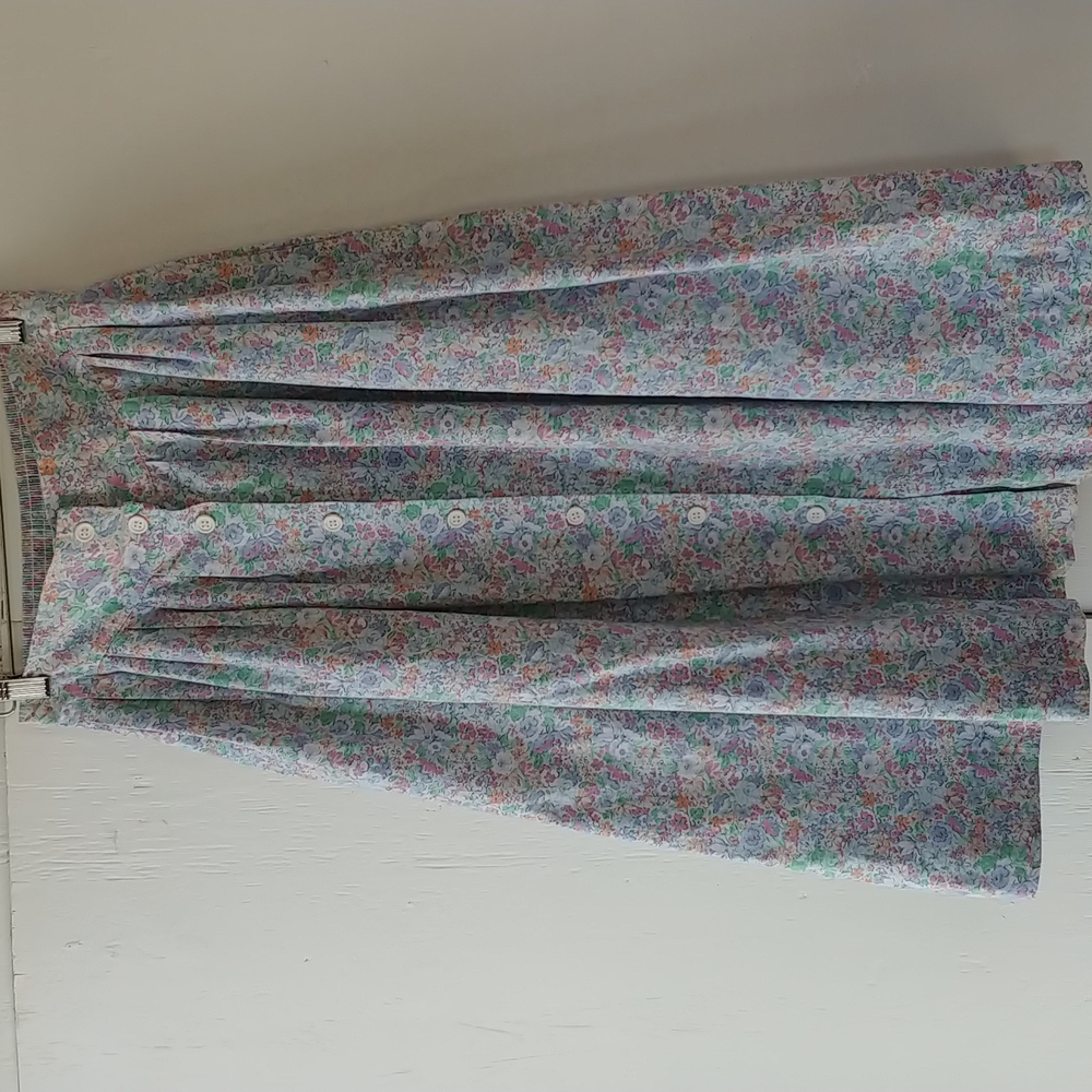 Vintage Floral Print Midi Skirt SZ S